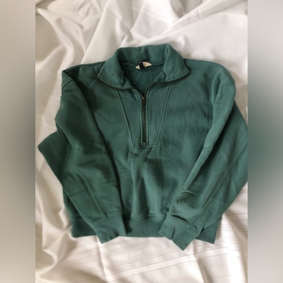 Universal Thread Crop Teal Quarter-Zip Pullover - Picture 3 of 11